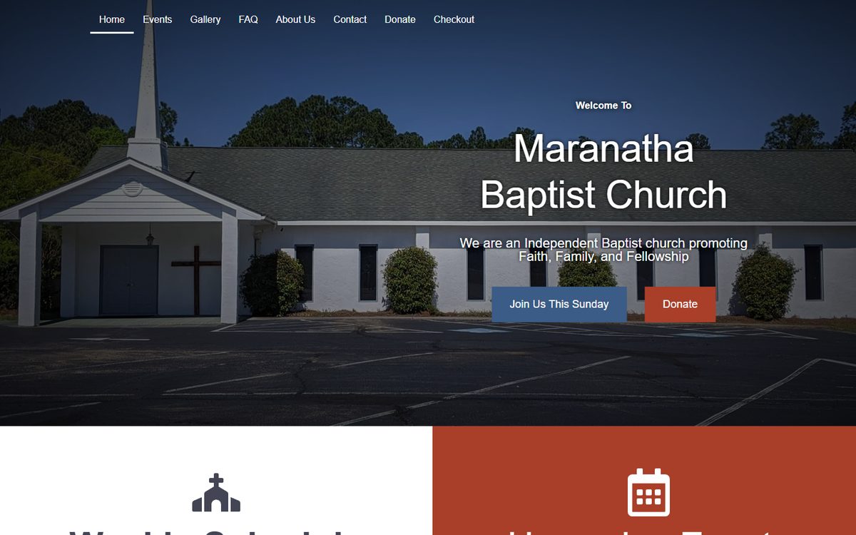 Screenshot of Maranatha Baptist Church