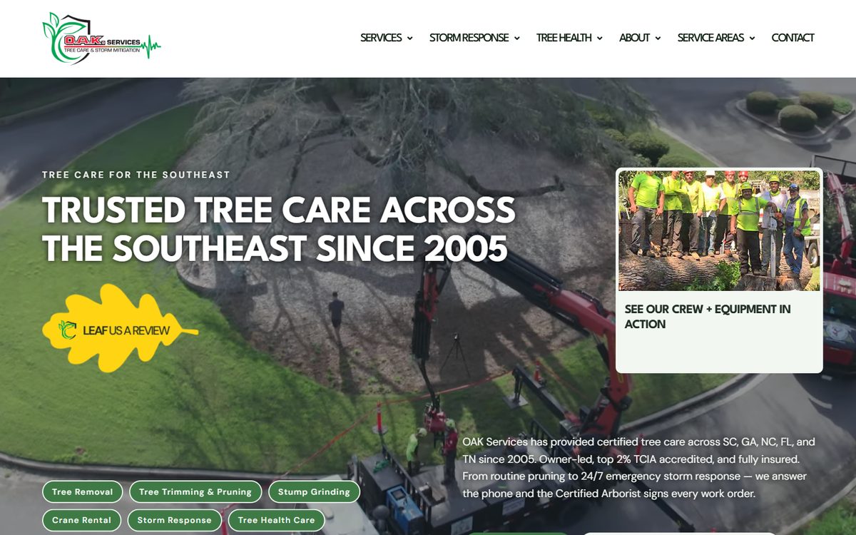 Screenshot of OAK Services