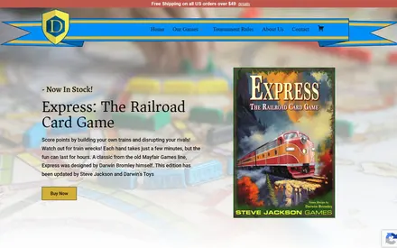 Screenshot of the Darwin's Toys website