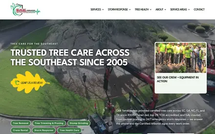 Screenshot of the OAK Services website