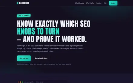 Screenshot of the RankRight website
