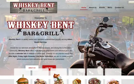Screenshot of the Whiskey Bent website